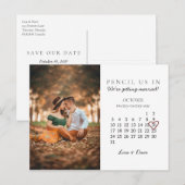 Sparen de Datum okt 2021 Maand Roze Hart van de Ka Briefkaart (Voorkant / Achterkant)