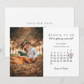 Sparen de Datum okt 2021 Maand Roze Hart van de Ka Feestdagenkaart (Voorkant / Achterkant)