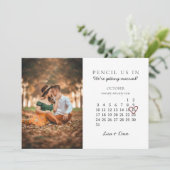 Sparen de Datum okt 2021 Maand Roze Hart van de Ka Feestdagenkaart (Staand voorkant)