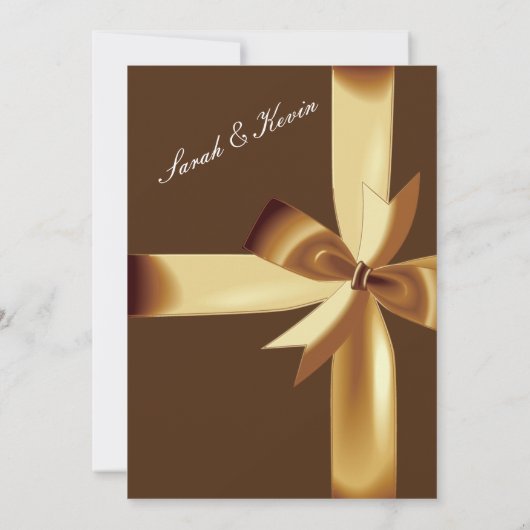 Sparen de datum oranje goud & Bruin Bg waterverf Kaart (Achterkant)