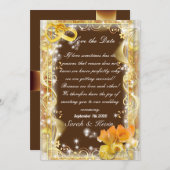 Sparen de datum oranje goud & Bruin Bg waterverf Kaart (Voorkant / Achterkant)