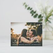 Sparen de Datum Paarse de Foto van het Golden Manu Briefkaart (Staand voorkant)