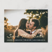 Sparen de Datum Paarse de Foto van het Golden Manu Briefkaart (Voorkant)