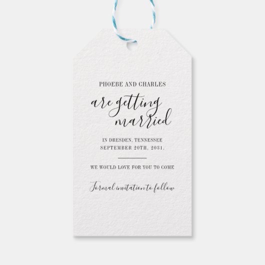 Sparen de Datum Paarse Floral Cadeaulabel (Achterkant)