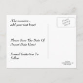 Sparen de Datum Paarse Iris Foto Briefkaart (Achterkant)