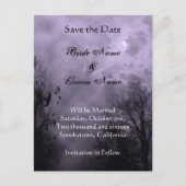 Sparen de Datum Paarse Mist van het Luchtruim Brie Aankondigingskaart (Voorkant)