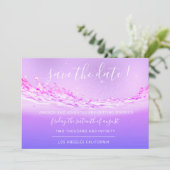Sparen de Datum Paarse Roze van de Tropische Oceaa Save The Date (Staand voorkant)