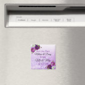 Sparen de Datum Paarse Rozen Wedding Magnet (Insitu (Vaatwasser))