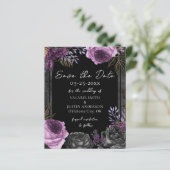 Sparen de Datum Paarse Zwarte Gothic Weddenschap (Staand voorkant)