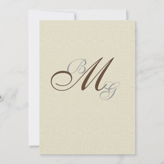 Sparen de Datum - Pacock & Magnolia Swirls Save The Date (Achterkant)