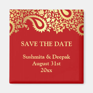 Sparen de Datum Paisleys Elegant Indian Magnet