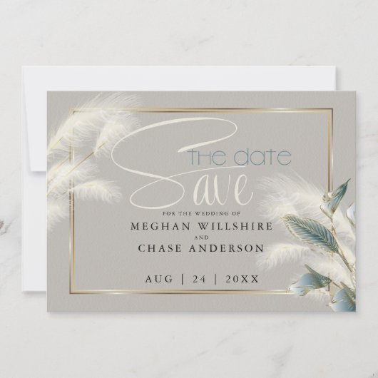 Sparen de Datum Pampas Grass Blauwgroen Anthurium (Voorkant)