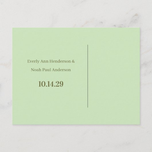 Sparen de Datum - papavers met een Rand Aankondigingskaart (Achterkant)