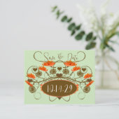 Sparen de Datum - papavers met een Rand Aankondigingskaart (Staand voorkant)