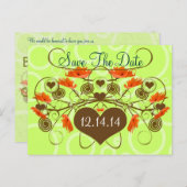 Sparen de Datum - papavers met een Rand Aankondigingskaart (Voorkant / Achterkant)