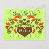 Sparen de Datum - papavers met een Rand Aankondigingskaart (Voorkant)