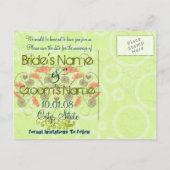 Sparen de Datum - papavers met een Rand Aankondigingskaart (Achterkant)