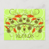 Sparen de Datum - papavers met een Rand Aankondigingskaart (Voorkant)