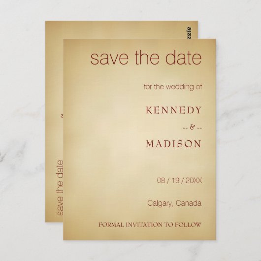 Sparen de Datum  Parchment Amazing Antiek Briefkaart (Voorkant / Achterkant)