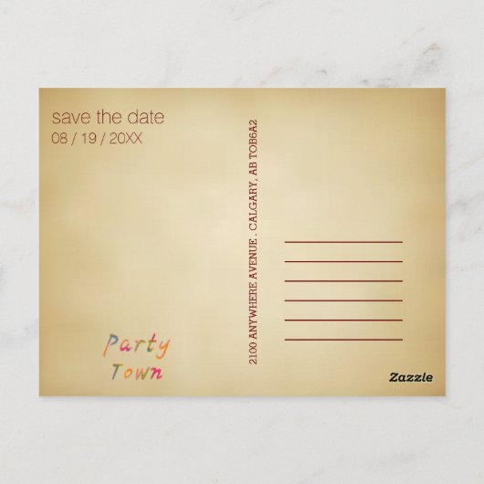 Sparen de Datum  Parchment Amazing Antiek Briefkaart (Achterkant)