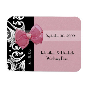 Sparen de Datum Parisian Wedding Roze Bow en de Na Magneet