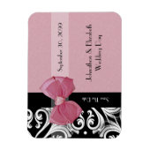 Sparen de Datum Parisian Wedding Roze Bow en de Na Magneet (Verticaal)
