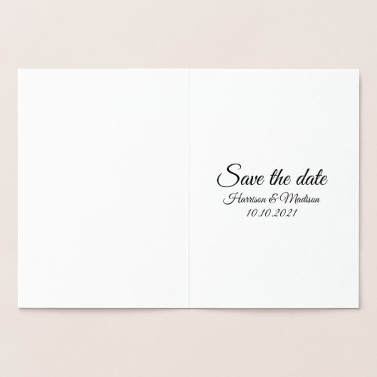 Sparen de Datum, pas tekstWeddenschap aan Folie Kaarten (Binnen)