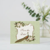 Sparen de Datum - Peacock & Magnolia Swirl Save The Date (Staand voorkant)