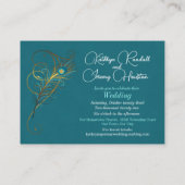 Sparen de Datum Peacock Wedding Mini Handout Informatiekaartje (Achterkant)