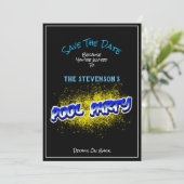 Sparen de Datum Pool Partij nodigt Gele Schema uit Save The Date (Staand voorkant)