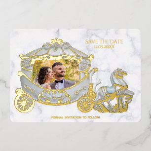 Sparen de Datum - Prinses in het Vervoer - Foto Folie Uitnodiging