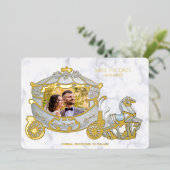 Sparen de Datum - Prinses in het Vervoer - Foto Folie Uitnodiging (Staand Voorkant)