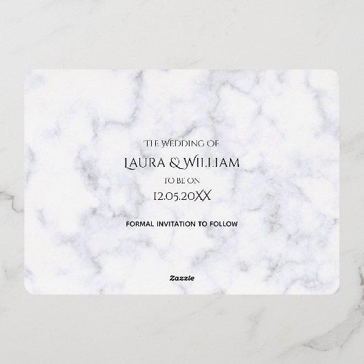 Sparen de Datum - Prinses in het Vervoer - Foto Folie Uitnodiging (Achterkant)