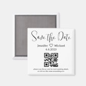 sparen de datum qr code minimalistisch modern huwe magneet (Voorkant / Achterkant)