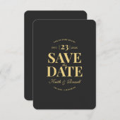 Sparen de Datum QR Code Weddenschap Website Donker Kaart (Voorkant / Achterkant)
