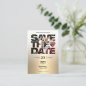 Sparen de Datum QR Weddenschap Website Gold Informatiekaartje (Staand voorkant)