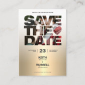 Sparen de Datum QR Weddenschap Website Gold Informatiekaartje (Voorkant)