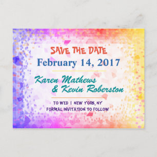 Sparen de Datum Regenboogzonneschijn Aankondigingskaart