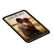 Sparen de Datum Retro Black Gold Deco Weddenfoto Magneet (Rechterzijde)