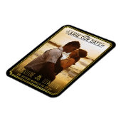 Sparen de Datum Retro Black Gold Deco Weddenfoto Magneet (Linkerzijde)