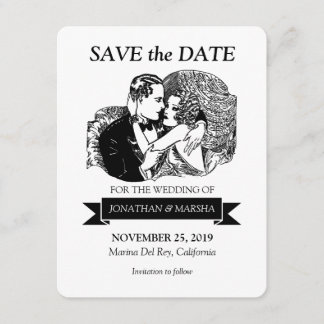 Sparen de Datum  Retro Grote Gatsby Stijl 20s Save The Date