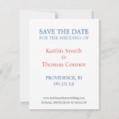 Sparen de Datum - - Rhode Island Save The Date (Achterkant)
