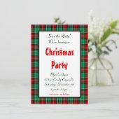 Sparen de Datum Rode Groene Geplakte Editable Aankondiging (Staand voorkant)