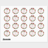 Sparen de Datum Rode Kerst Greenery Wreath Ronde Sticker (Vel)