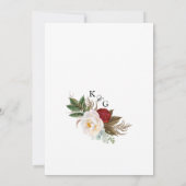 Sparen de Datum Romantic Floral Monogram Weddensch Kaart (Achterkant)