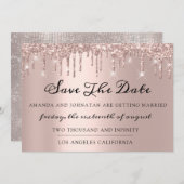 Sparen de Datum Roos drijft Vonk Glitter grijs Sil Save The Date (Voorkant / Achterkant)