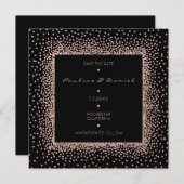 Sparen de Datum Roos Gold Black Glitter Monogram L Save The Date (Voorkant / Achterkant)