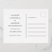 Sparen de Datum Roos Gold Foil Vakantie Post Kaart (Achterkant)