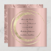 Sparen de Datum Roos Golden Circles van de Humming Save The Date (Voorkant / Achterkant)