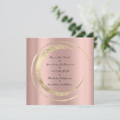 Sparen de Datum Roos Golden Circles van de Humming Save The Date (Staand voorkant)